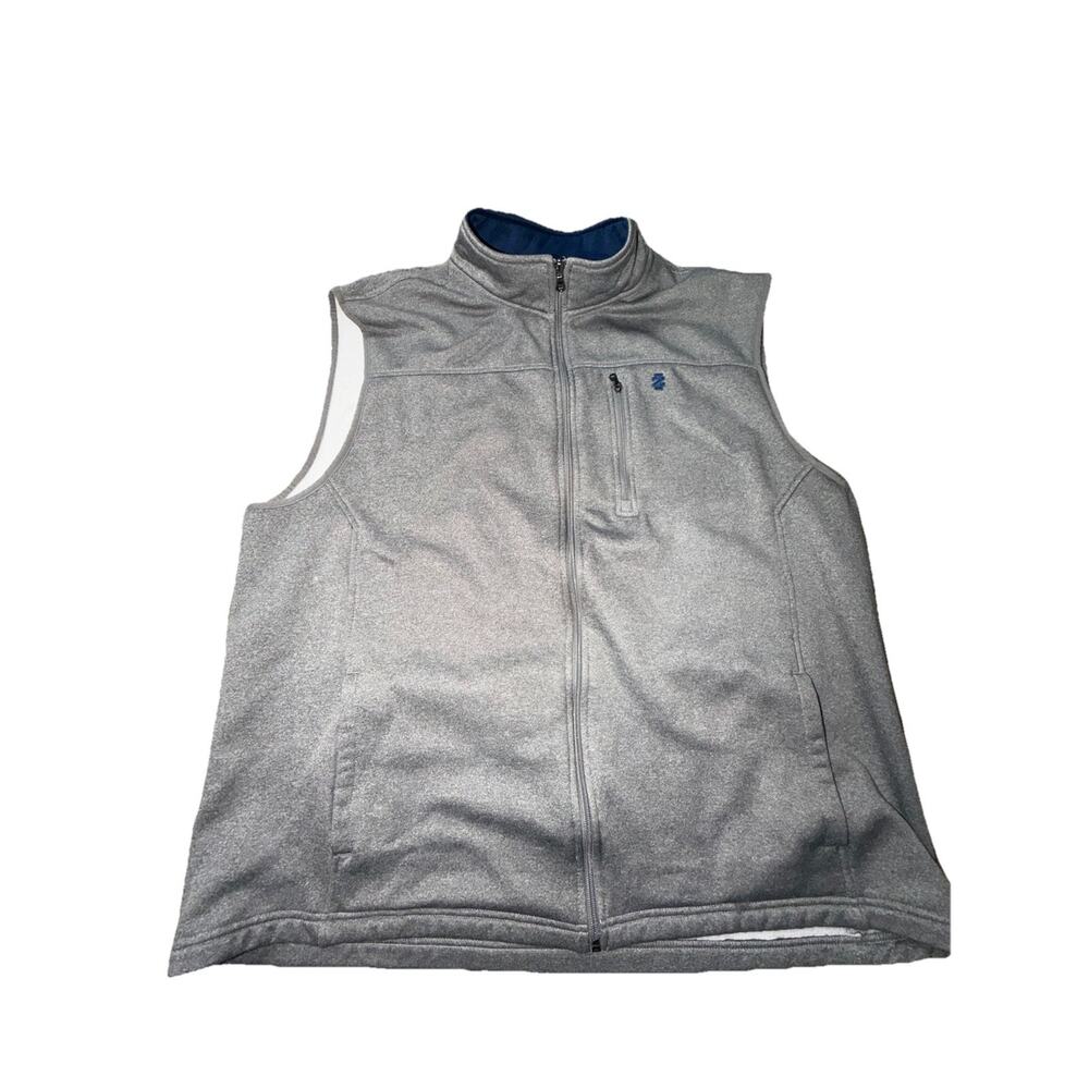 Izod Men's Size 2XL Fleece Vest Gray Polyester Advantage Stretch HRD